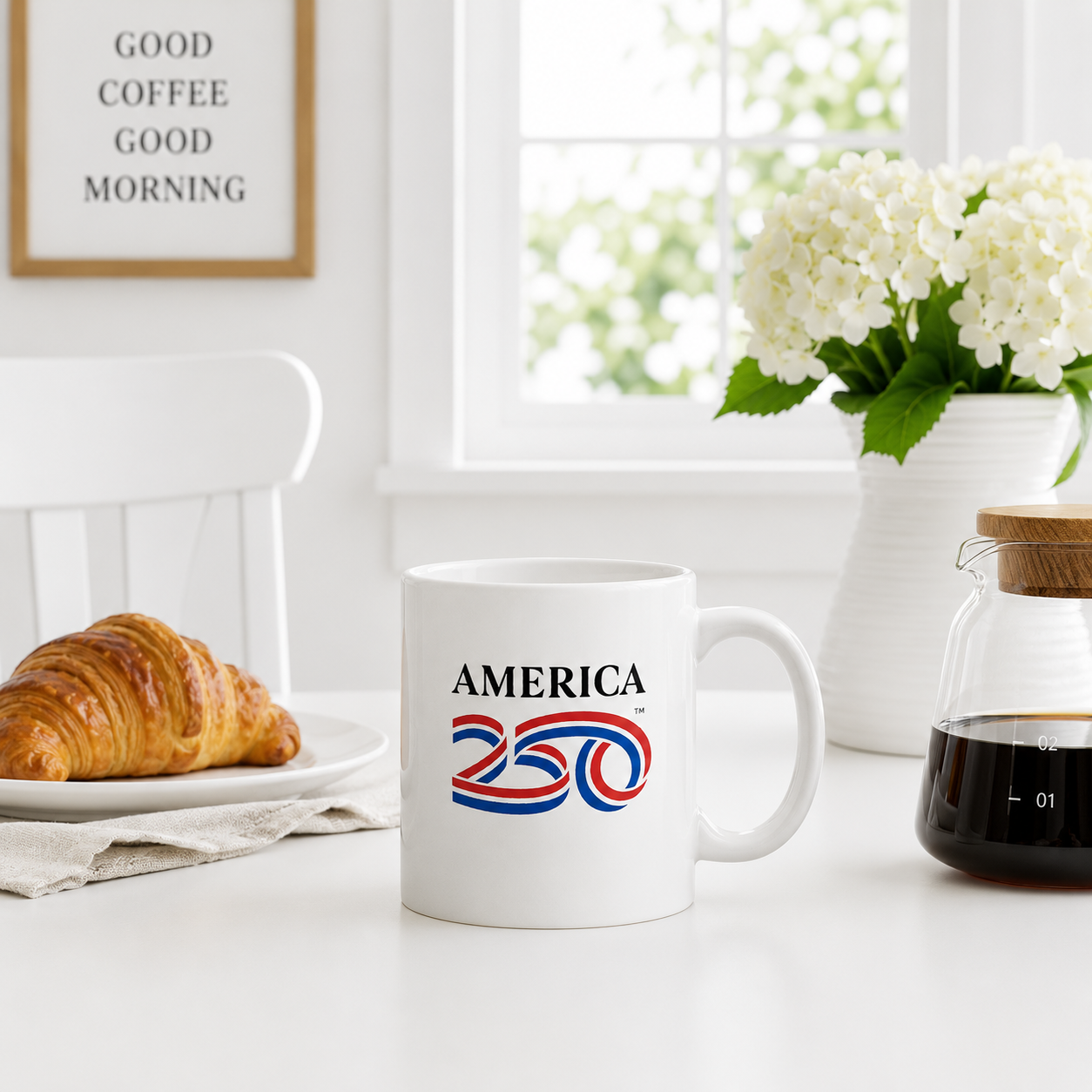 Official America 250 Logo Mug – White 11 oz Ceramic Coffee Mug (Copy)