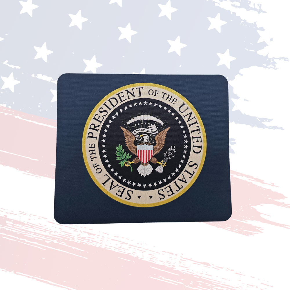 Presidential Seal Mouse Pad – Navy Background, Full-Color Design