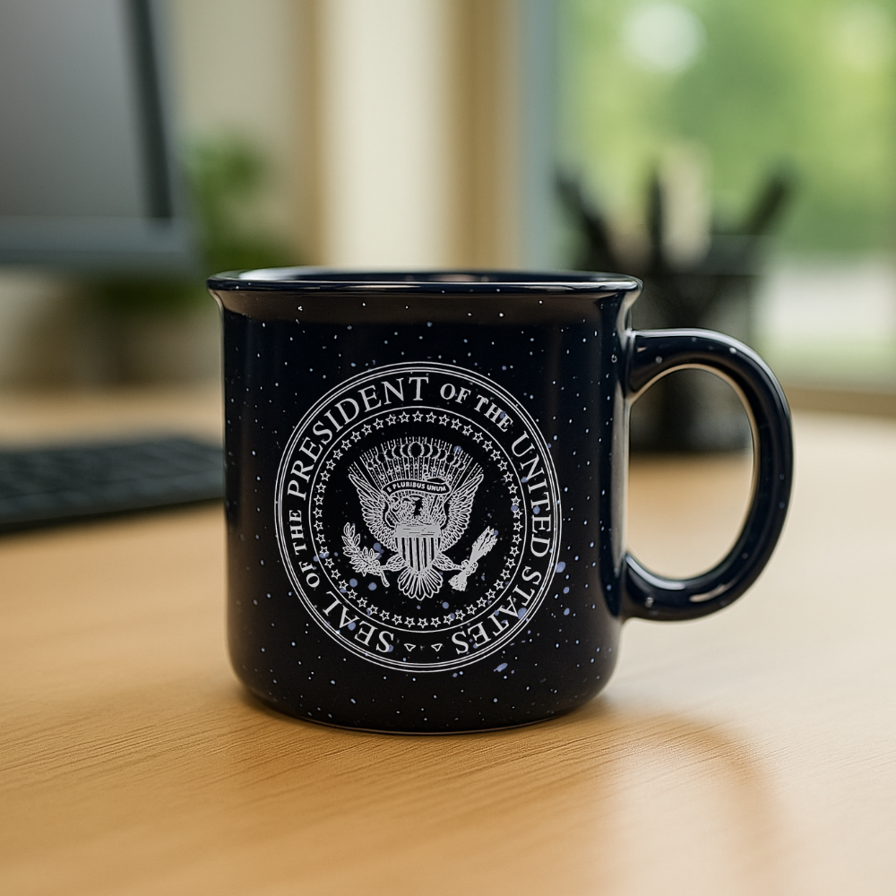 Presidential Seal Navy Camping Mug – 16 oz Ceramic Mug - Historic Design