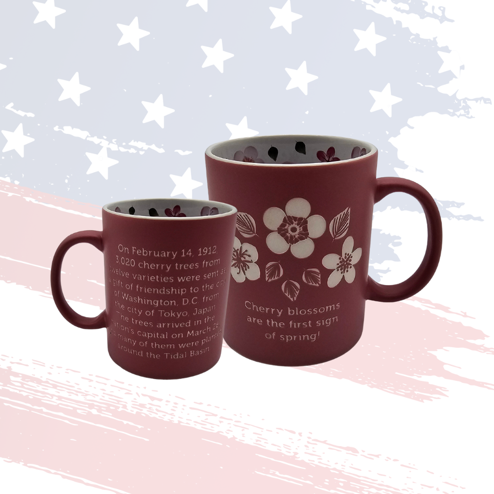 Soft Pink Cherry Blossom Etched Mug  16oz Exclusive Collectible