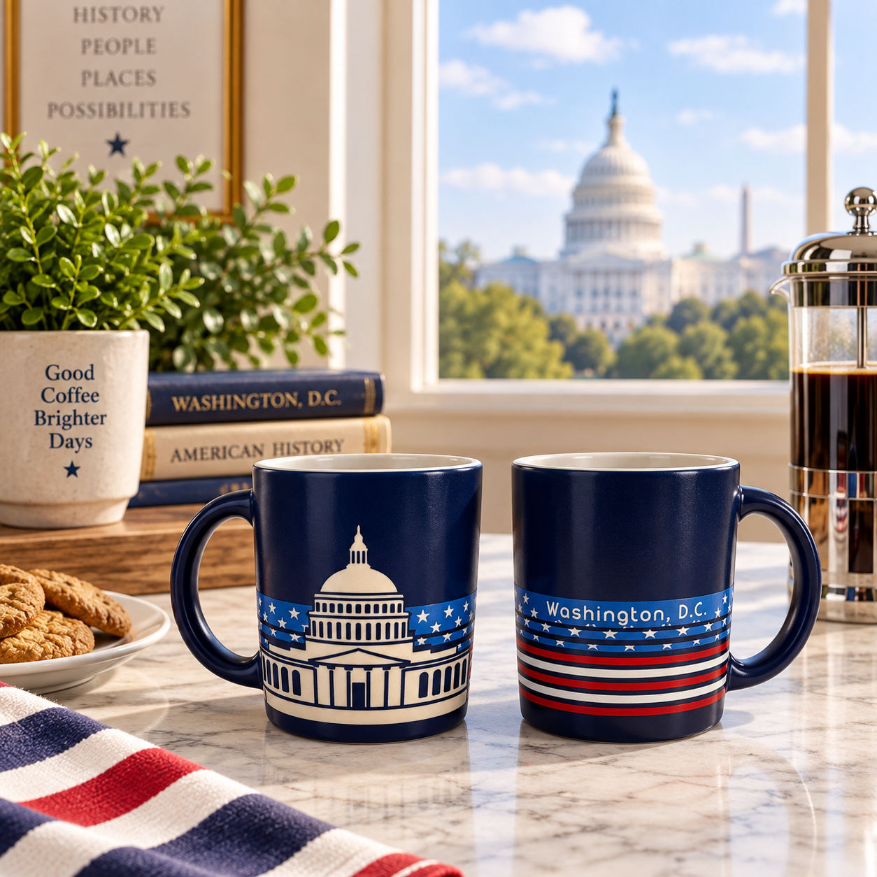Exclusive Washington DC U.S. Capitol Americana Etched Mug