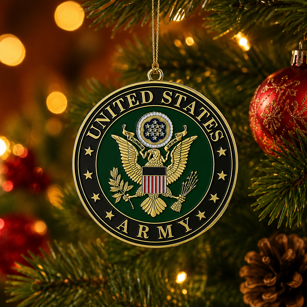 United States Army Gold-Plated Medallion Christmas Ornament – Gift Boxed