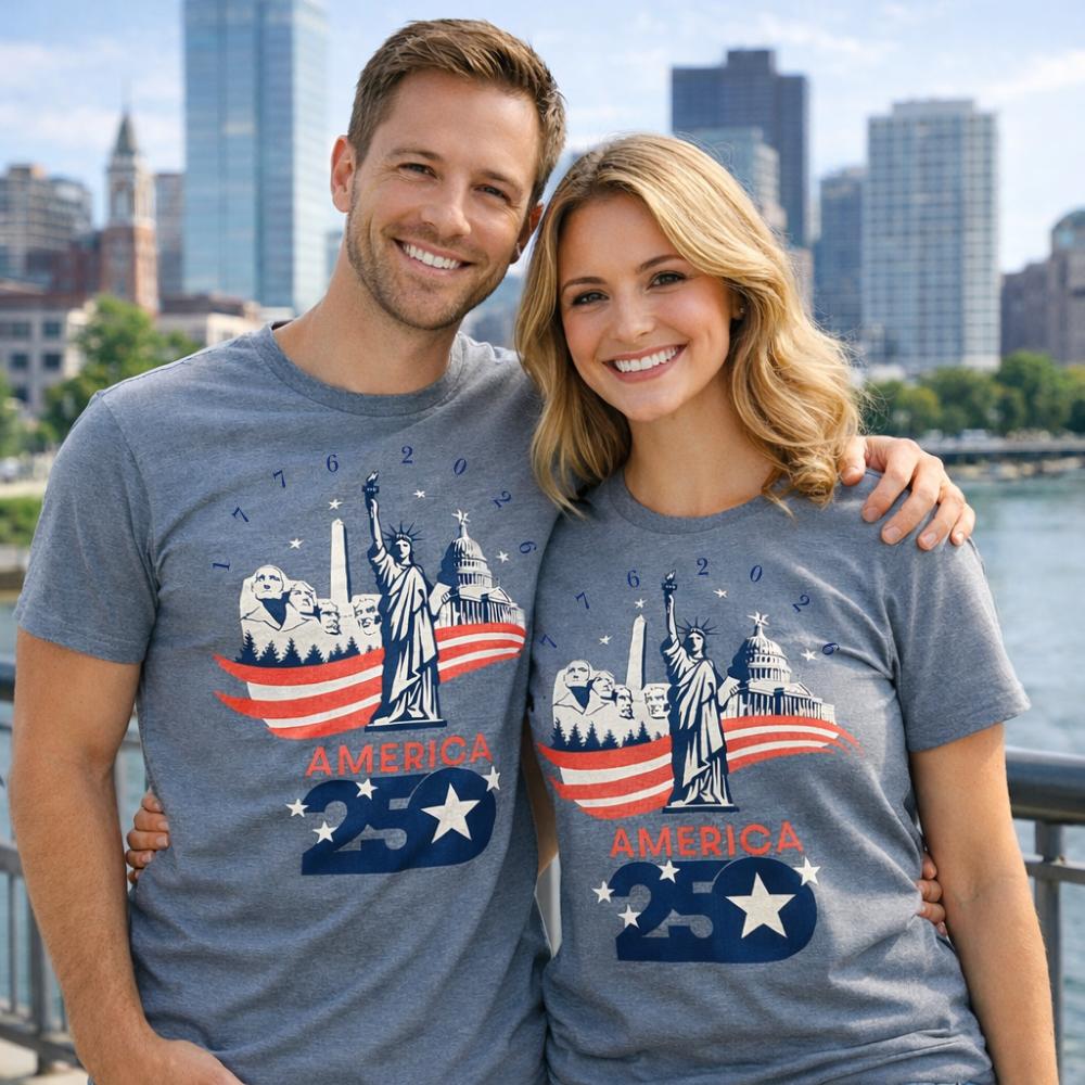 America 250 Patriotic Landmark T-Shirt | 250th Anniversary USA Apparel