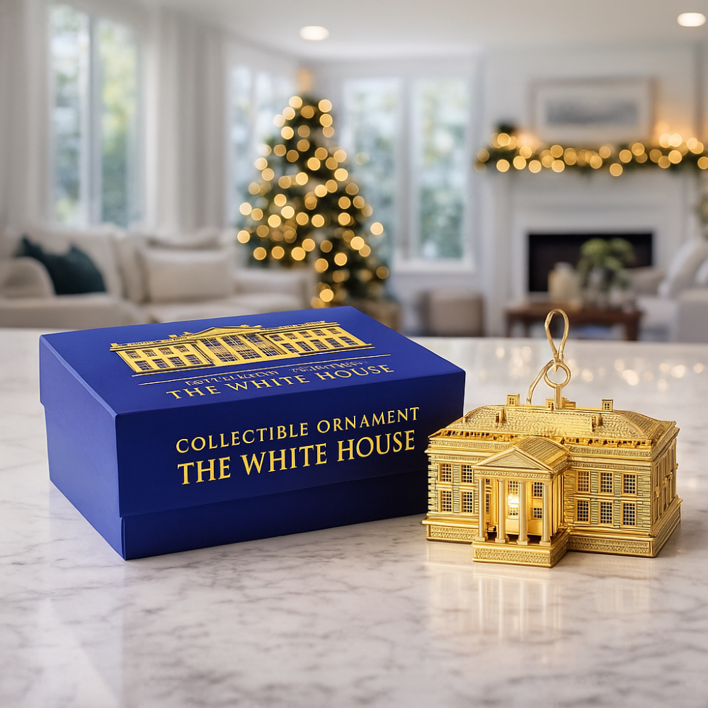 White House Brass Collectible Ornament with Gift Box – Premium Washington DC Souvenir
