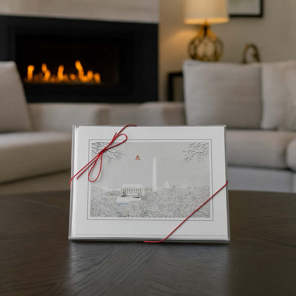 Washington, D.C. Monument Holiday Cards – Boxed Set of 10 Elegant Winter Scene