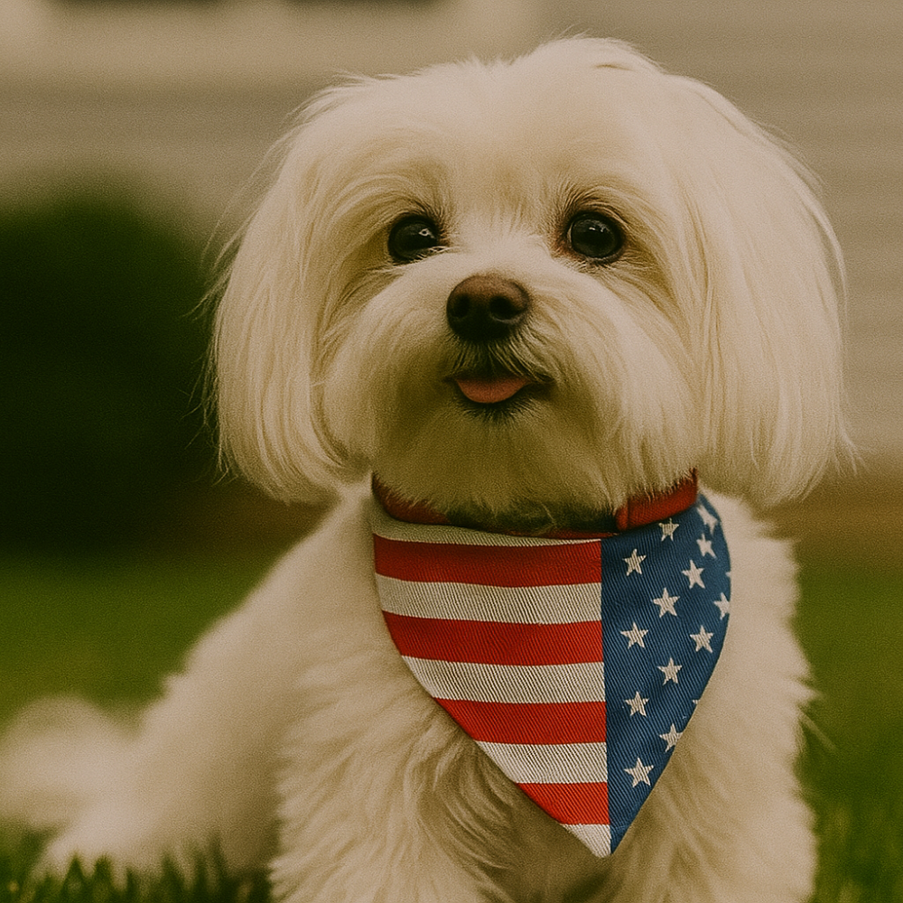 Stars & Stripes Dog Bandana – Patriotic Pet Accessory | Red, White & Blue USA Flag Design