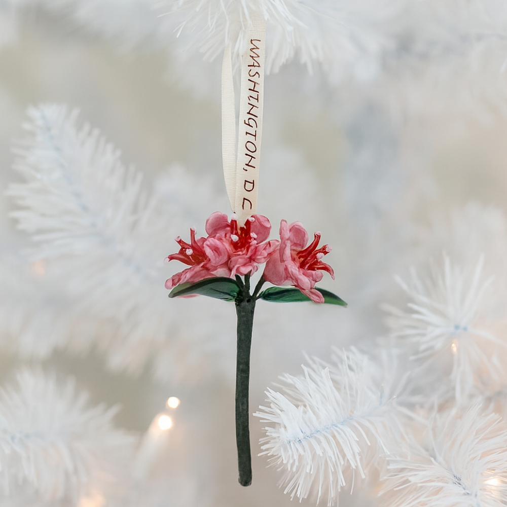 Handcrafted Glass Cherry Blossom Ornament – Artistic Floral Design, Washington, D.C.
