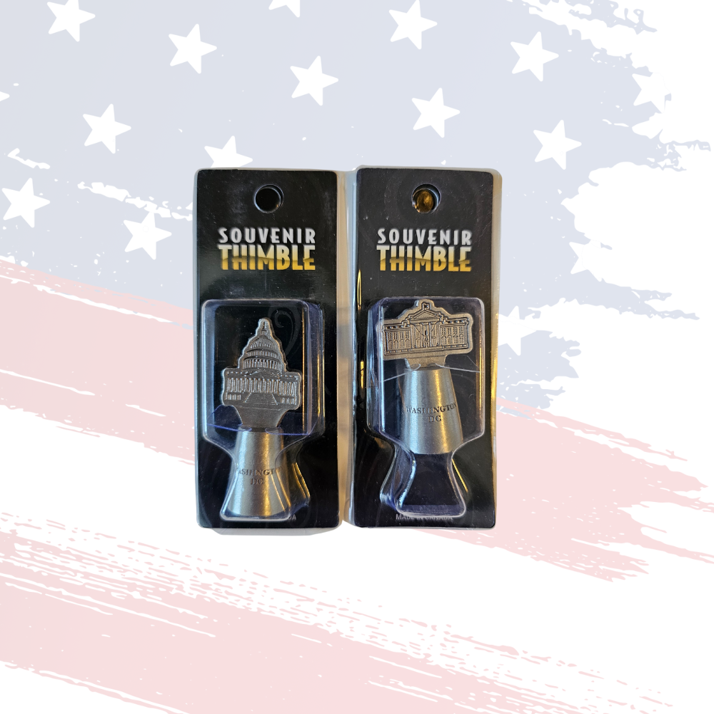 Washington, D.C. Collectible Thimble Set – Pewter White House & U.S. Capitol Souvenir