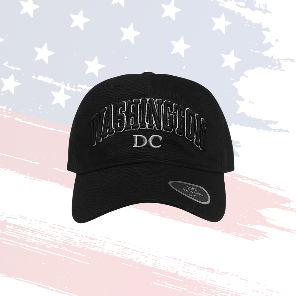 Washington DC Embroidered Hat | Black Adjustable Souvenir Cap
