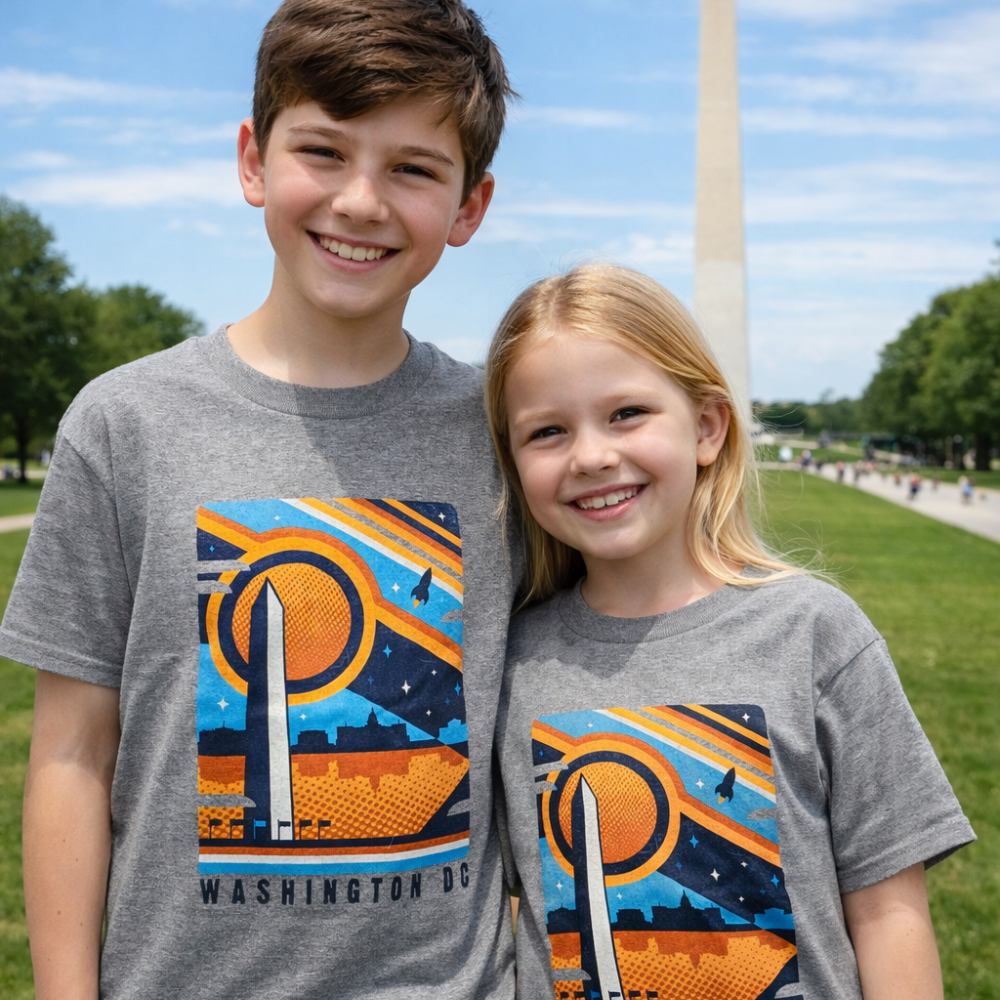 Washington DC Kids T-Shirt – Retro Washington Monument Youth Souvenir Shirt