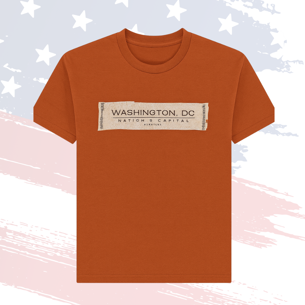 Washington DC Nation’s Capital T-Shirt 100% Cotton Rust Tee