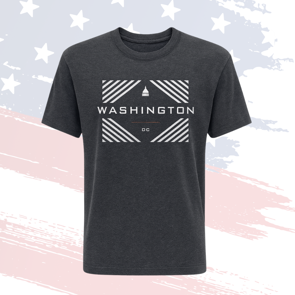Washington DC Waffle-Style T-Shirt | Exclusive White House Gifts Charcoal Gray Tee