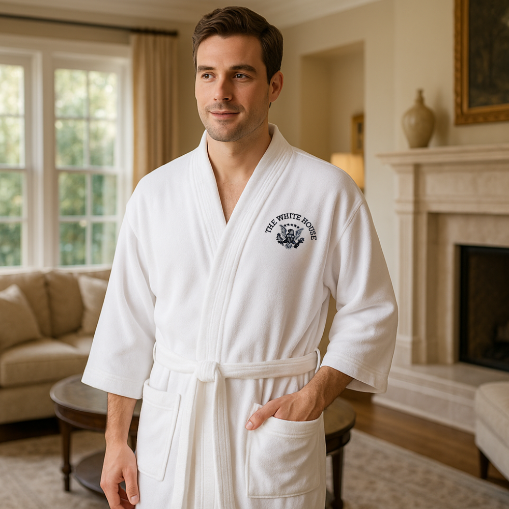 White House Embroidered Robe – Luxurious Presidential Loungewear3
