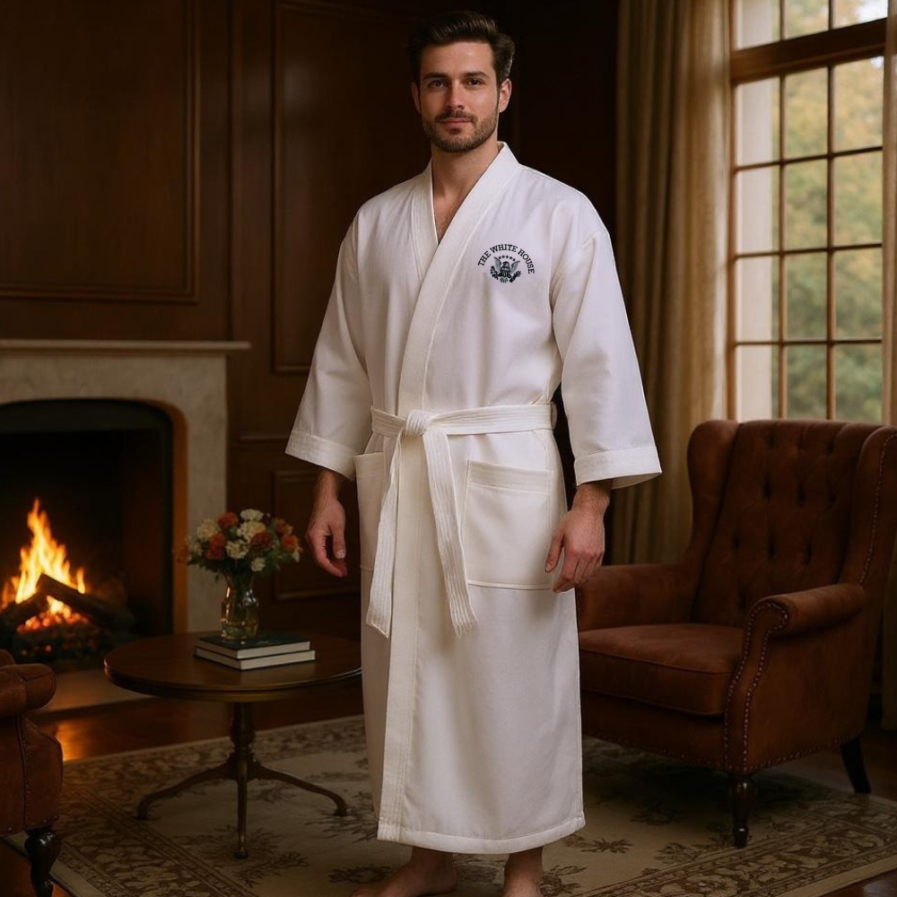White House Embroidered Robe – Luxurious Presidential Loungewear7
