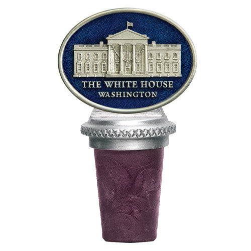 White House Oval Pewter Bottle Stopper