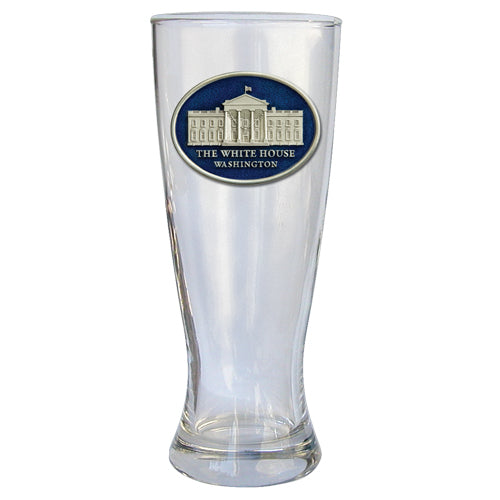 White House Medallion Oval Pewter Pilsner Glass