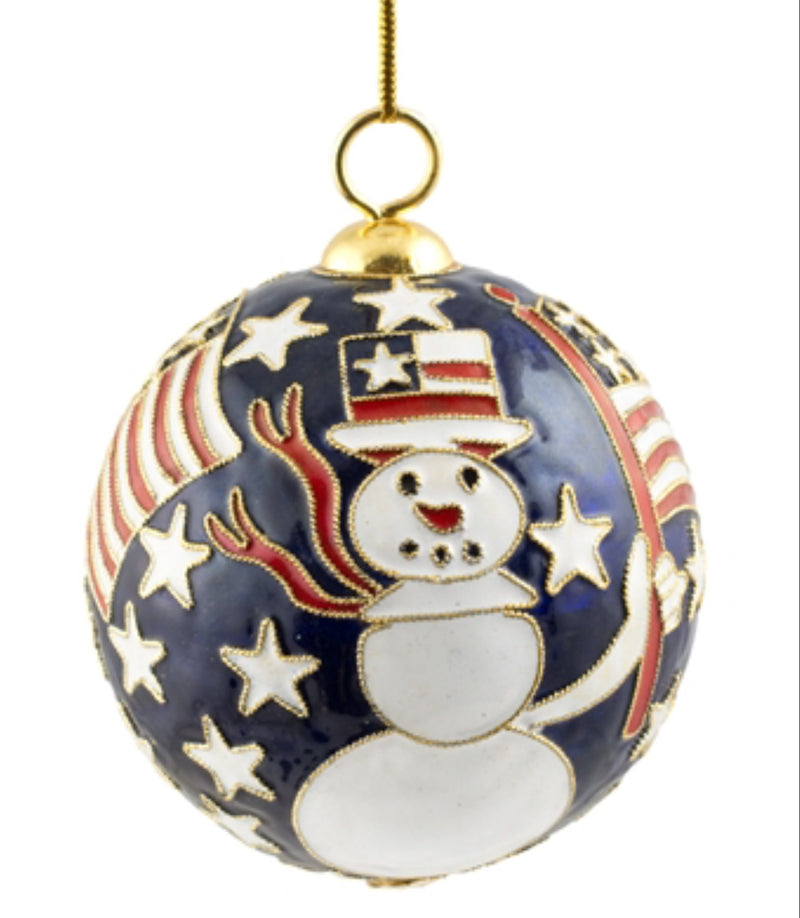 Snowman Flag Ornament