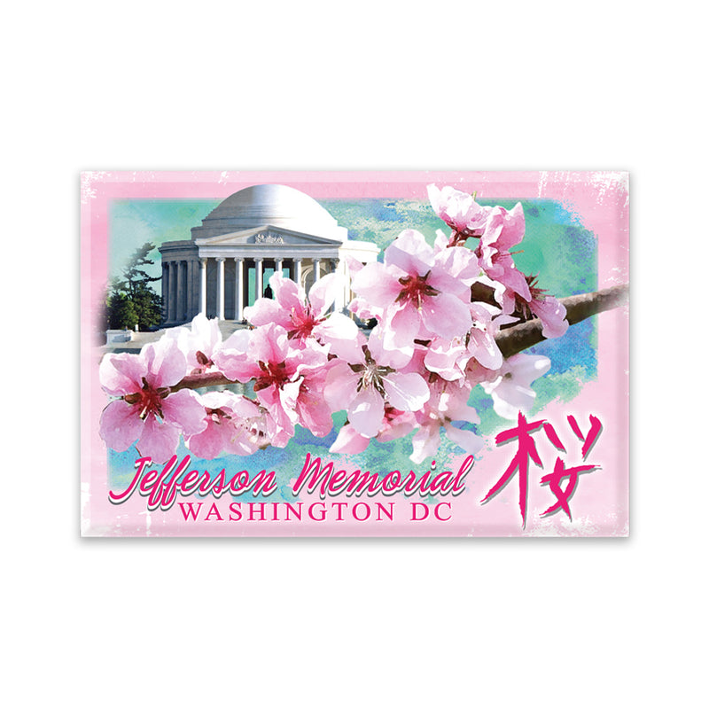Cherry Blossom Jefferson Memorial Magnet