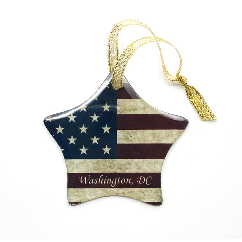 Washington DC Flag Star Ornament