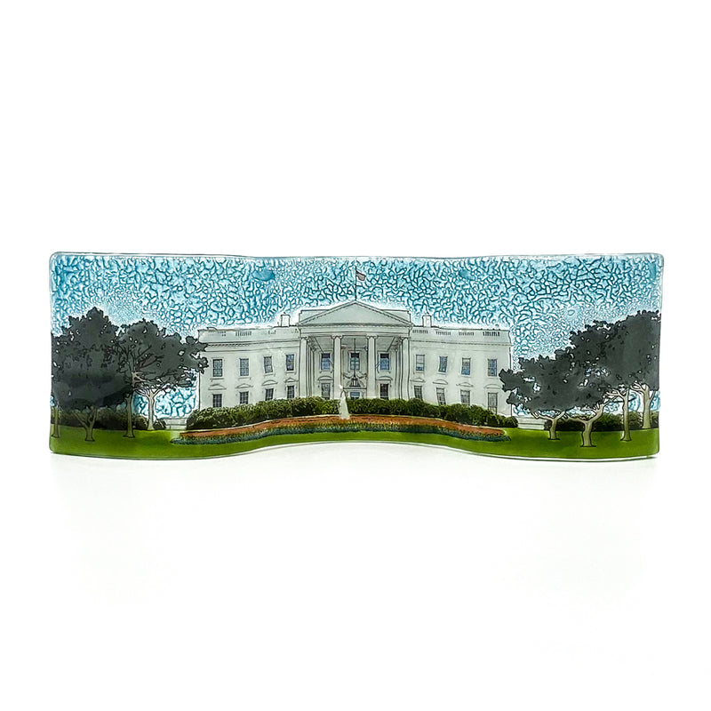Plaque-White House Wavy Glass