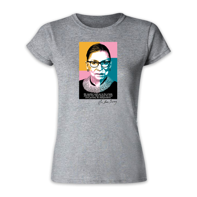 Ruth B. Ginsburg Gray Ladies T-shirt