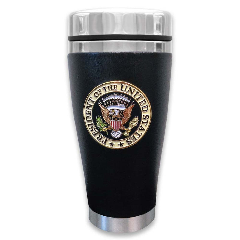 Presidential Seal Leather Travel Mug