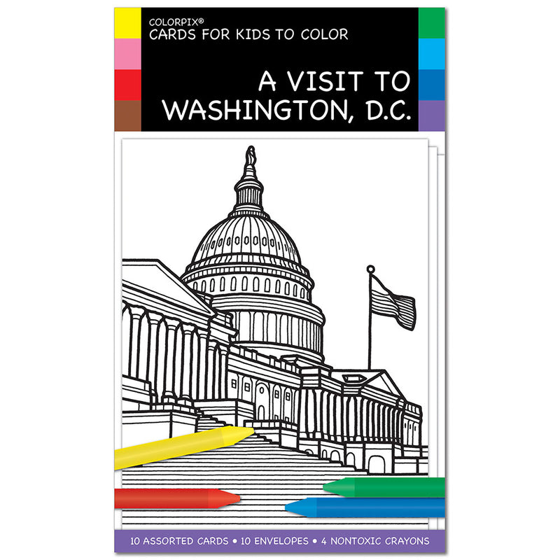 A Visit to Washington, D.C. Coloring Cards